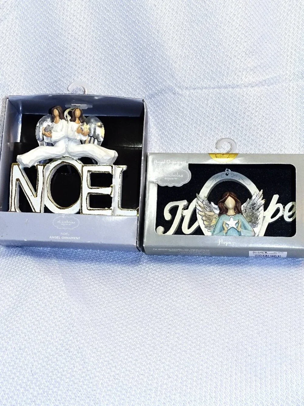 Two New St. Nicholas Square Angel Ornaments Hope and Noel